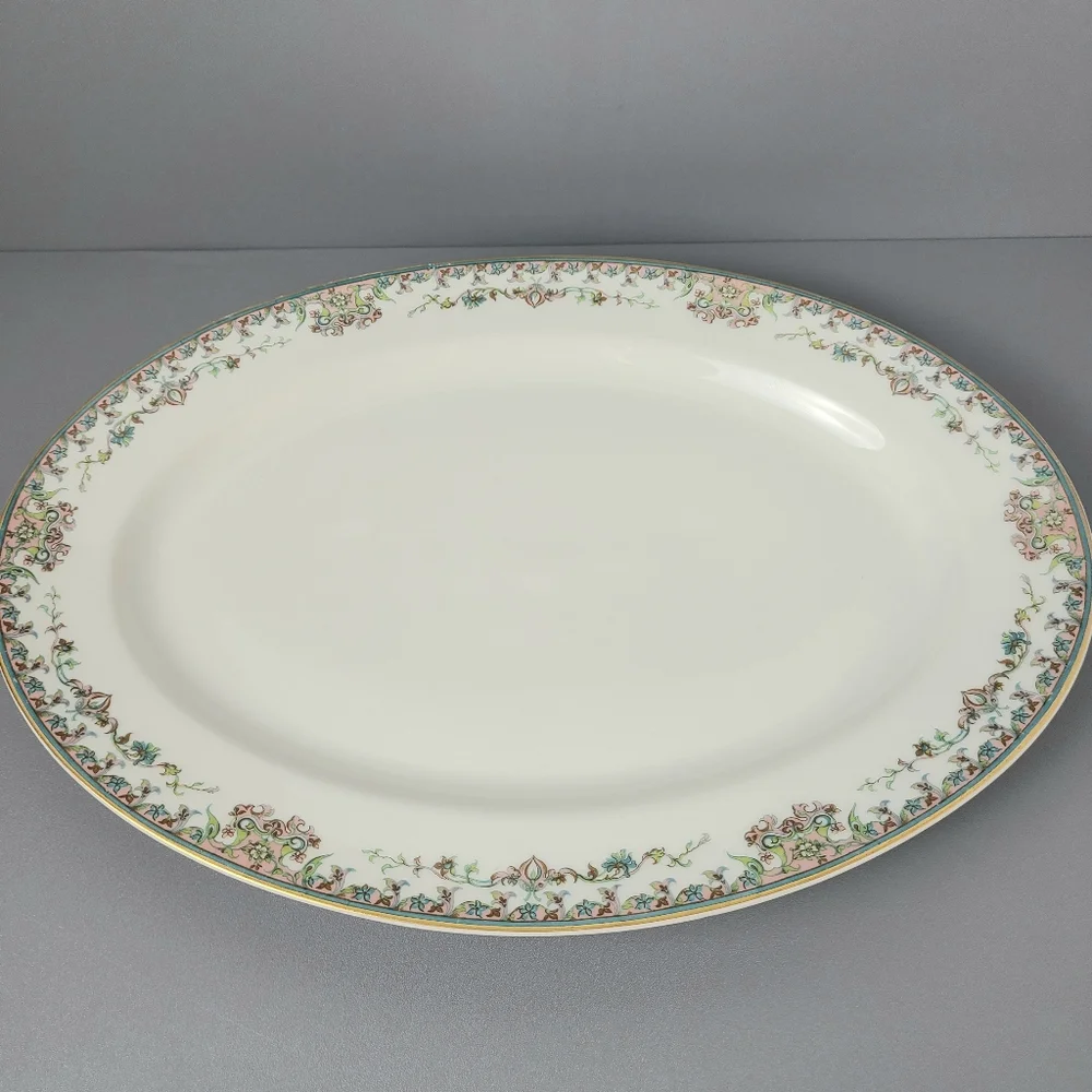 Haviland & Co. Limoges Vintage Floral Trim Very Large Serving Platter